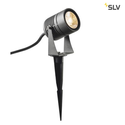 SLV LED SPIKE, LED Outdoor Erdspießleuchte, anthrazit, IP55, 3000K, 40°