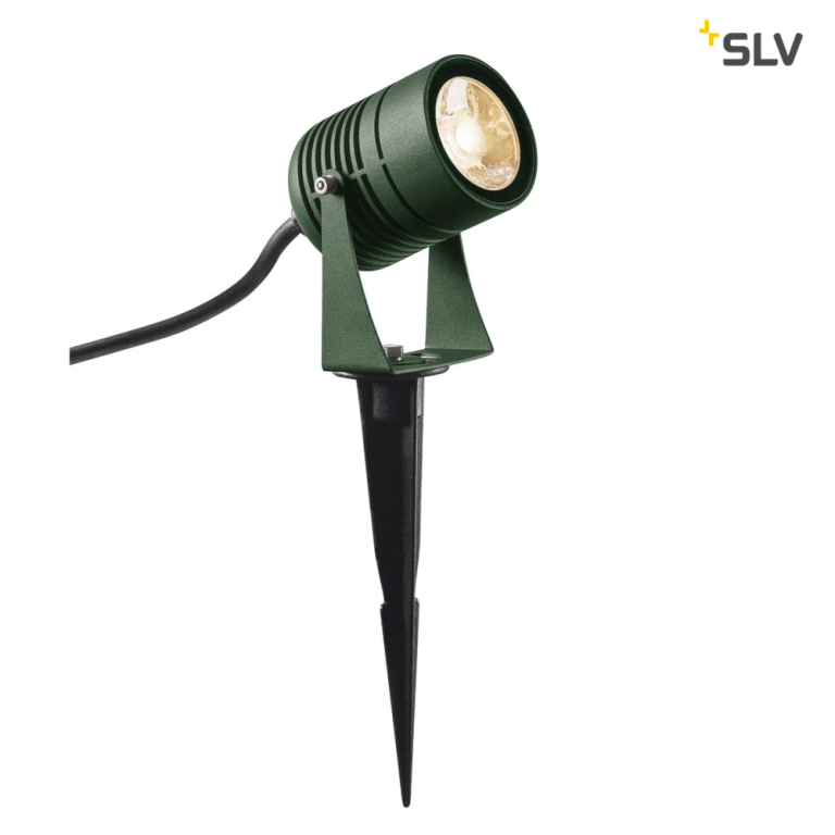 SLV LED SPIKE, LED Outdoor Erdspießleuchte, grün, IP55, 3000K, 40°