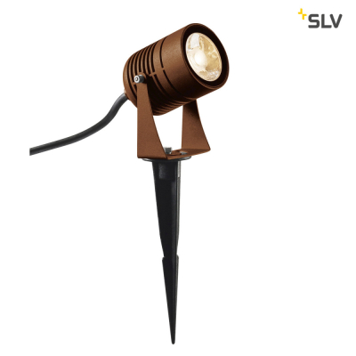 SLV LED SPIKE, LED Outdoor Erdspießleuchte, rost farbend, IP55, 3000K, 40°