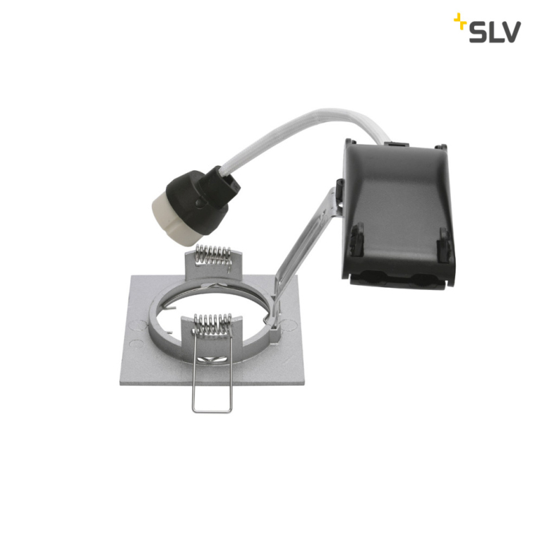 SLV PIKA QPAR51, quadratisch, Indoor Deckeneinbauleuchte, silbergrau, starr, max. 50W