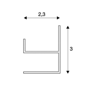 LED WANDPROFIL, alu eloxiert, 2m