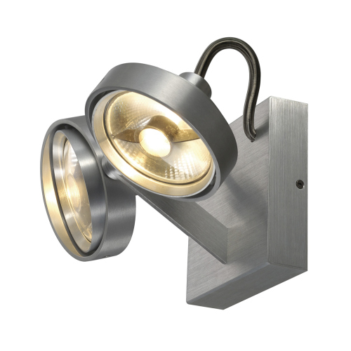 KALU II ES111 DOUBLE Wand- und Deckenleuchte, alu gebürstet, 2xGU10, max. 2x50W