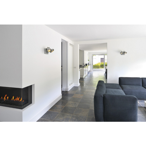 KALU II ES111 DOUBLE Wand- und Deckenleuchte, alu gebürstet, 2xGU10, max. 2x50W