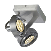 KALU II ES111 DOUBLE Wand- und Deckenleuchte, alu gebürstet, 2xGU10, max. 2x50W