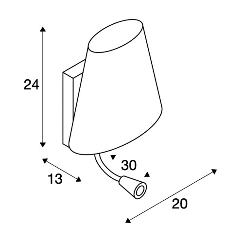 SLV COUPA FLEXLED Wandleuchte, chrom, satiniertes Glas, 1xG9 max. 40W, 3W LED, 3000K