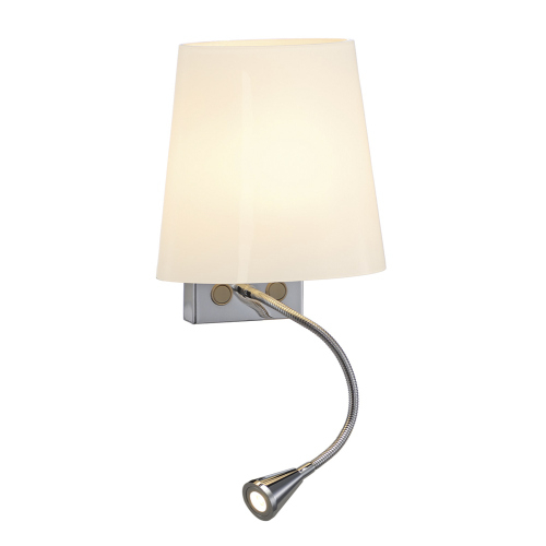 SLV COUPA FLEXLED Wandleuchte, chrom, satiniertes Glas, 1xG9 max. 40W, 3W LED, 3000K