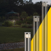 VAP SLIM 30 Außen Stehleuchte rund Edelstahl 304 E27 IP44 Höhe 30cm