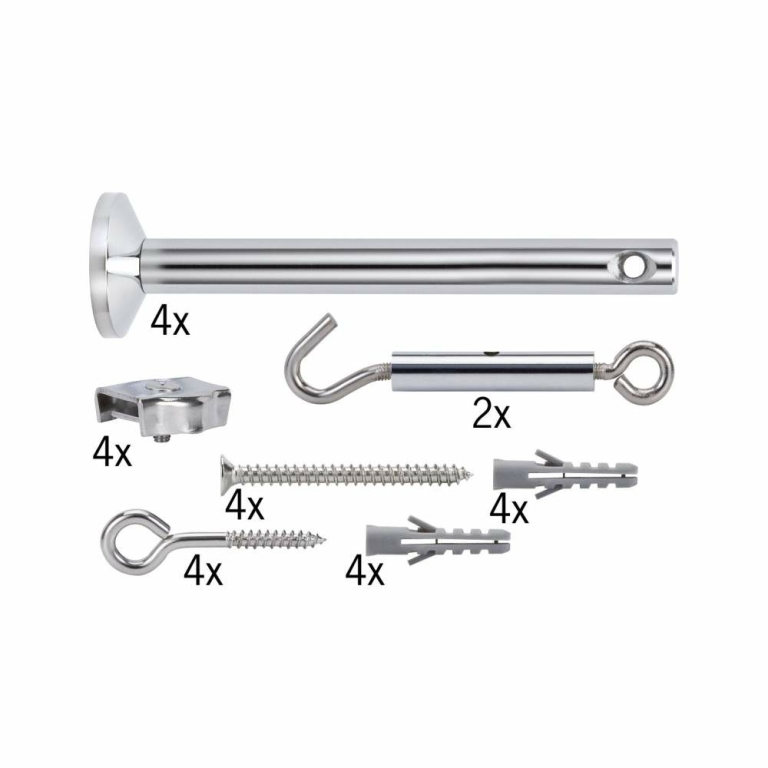 Paulmann Seilsystem Montageset Halterung + Umlenker 4er-Pack Chrom