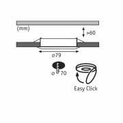 Einbauleuchte Premium Line 12V IP44 Ø 79mm GU5,3 Chrom