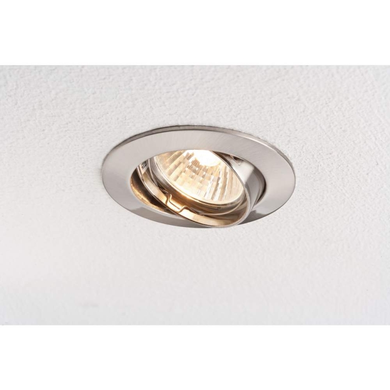 Paulmann Einbauleuchte Premium Line 12V IP23 Ø 83mm GU5,3  schwenkbar Eisen gebürstet