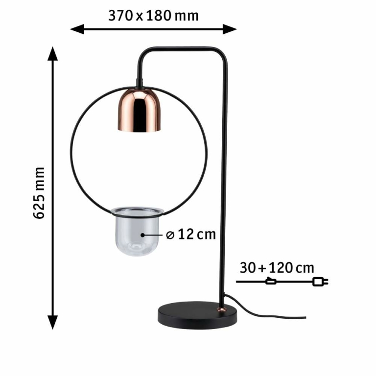 Paulmann Neordic Tischleuchte Fanja GU10 max. 20W Schwarz/Kupfer Metall