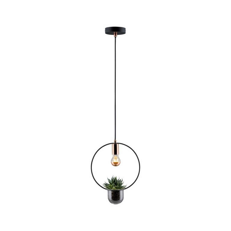 Paulmann Pendelleuchte 1-flammig Neordic Tasja E27 max. 20W Schwarz/Kupfer dimmbar Metall