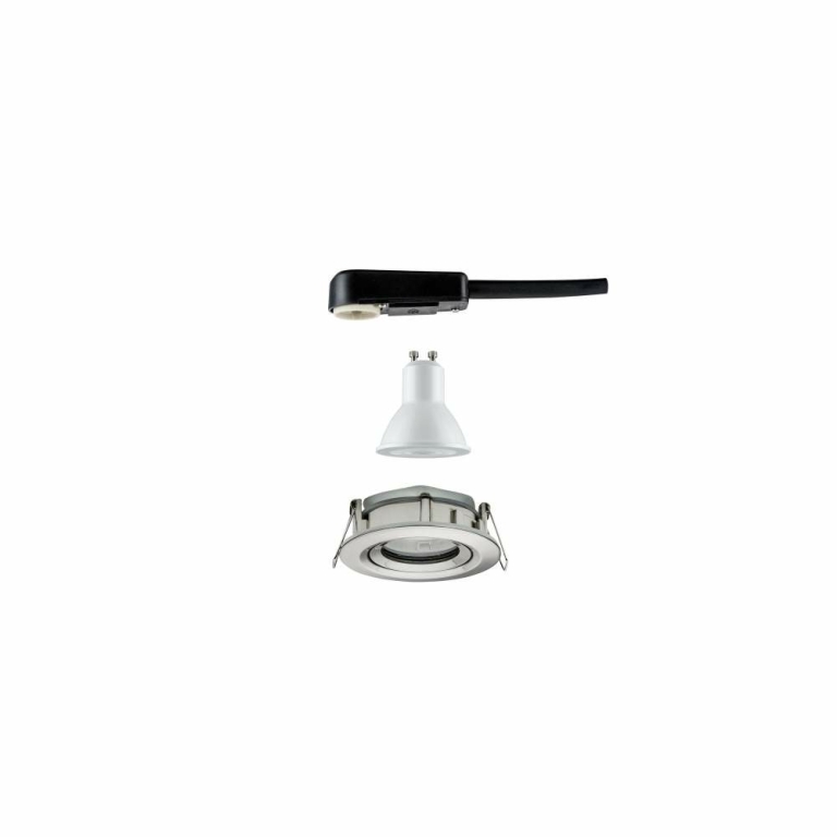 Paulmann LED Einbauleuchte Nova Plus schwenkbar IP65 rund 93mm GU10 6W 470lm 230V dimmbar 4000K Eisen gebürstet