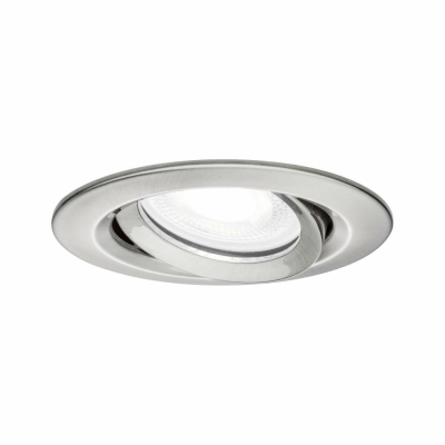 Paulmann LED Einbauleuchte Nova Plus schwenkbar IP65 rund 93mm GU10 6W 470lm 230V dimmbar 4000K Eisen gebürstet