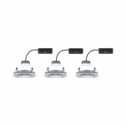 LED Einbauleuchten 3er-Set Nova Plus Coin eckig 6W 2700K Aluminium schwenkbar dimmbar