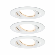 LED Einbauleuchten 3er Set Nova Plus Coin rund 6W 470lm IP65 Weiß matt schwenkbar dimmbar 230V