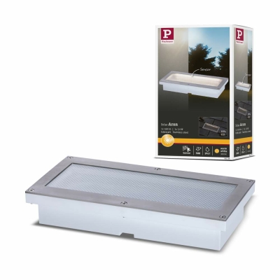 Paulmann Solar LED-Bodeneinbauleuchte Aron 20x10 cm mit Bewegungsmelder & Dämmerungssensor IP67 3000K