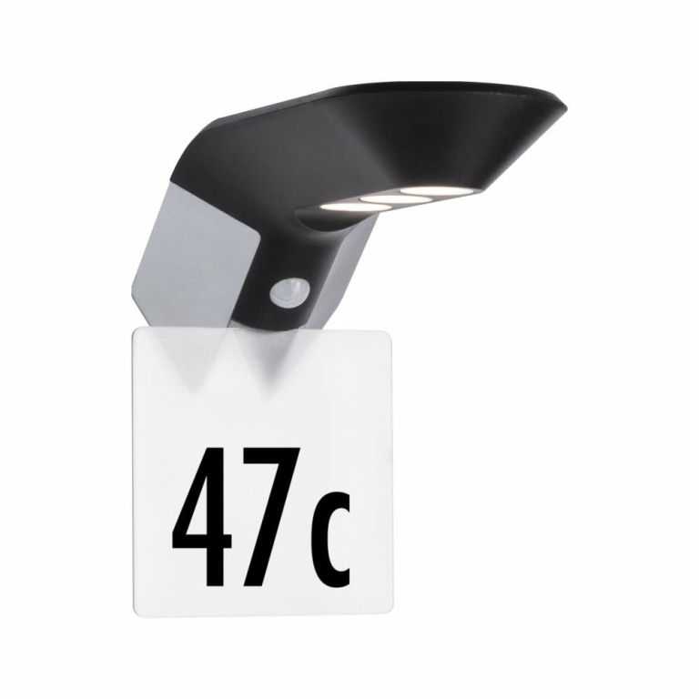 Paulmann LED Solar Außenwandleuchte Soley anthrazit mit Bewegungsmelder IP44 42lm 3000K