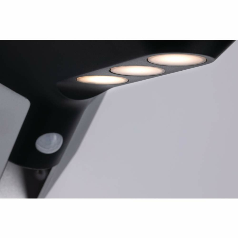 Paulmann LED Solar Außenwandleuchte Soley anthrazit mit Bewegungsmelder IP44 42lm 3000K