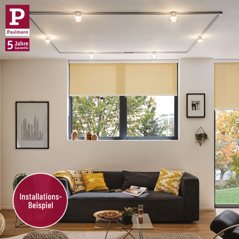 Paulmann URail Schienensystem Basis-Set Blossom Satinglas Chrom matt + 2x Schiene 1m + 4x Schienenspot