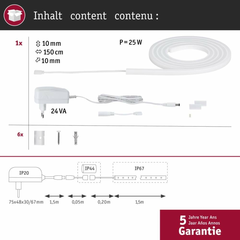 Paulmann MaxLED Flow Basisset 1,5m Warmweiß 21 Watt