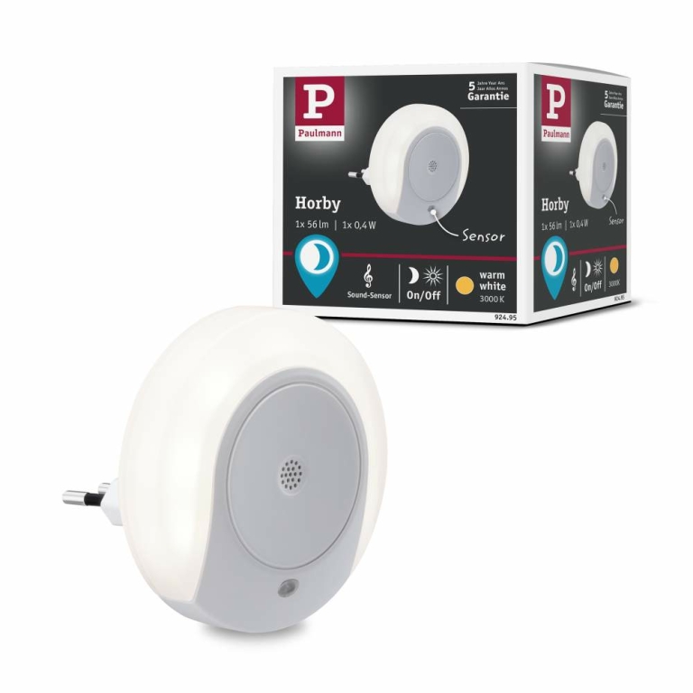 AS Horby rund Nachtlicht Stecker weiß 0,4W 3000K Sensor