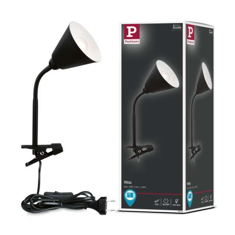 Paulmann 79758 | max. Schwarz E27 Lampen1a 1x20W Tischleuchte Haldor