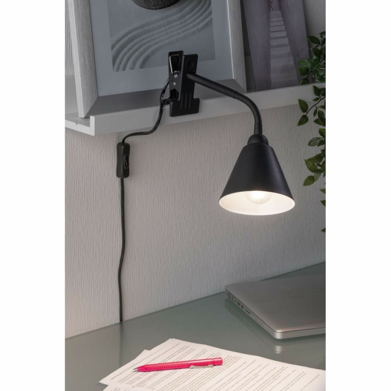 Klemmleuchte Vitis mit Flexarm E14 Schwarz