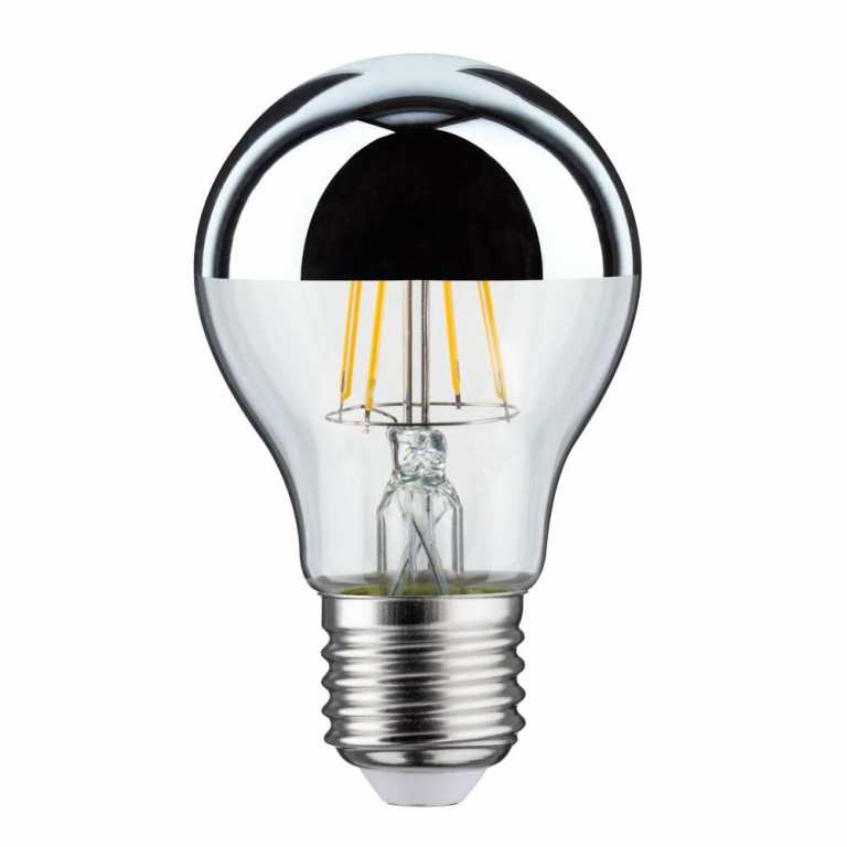Paulmann LED Standardform 6,5 Watt E27 Kopfspiegel Silber Warmweiß