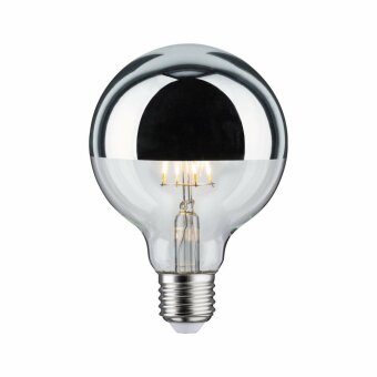 LED Globe 6,5 Watt E27 Kopfspiegel Silber Warmweiß