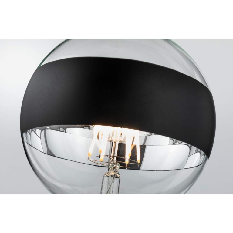 Paulmann LED Globe 6,5 Watt E27 Ringspiegel Schwarz matt Warmweiß