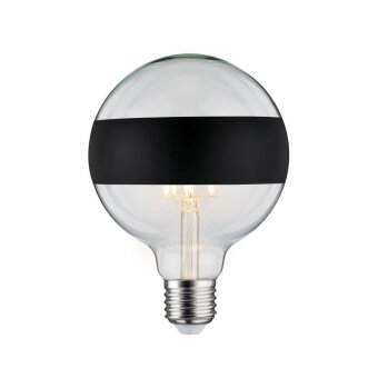 LED Globe 6,5 Watt E27 Ringspiegel Schwarz matt Warmweiß