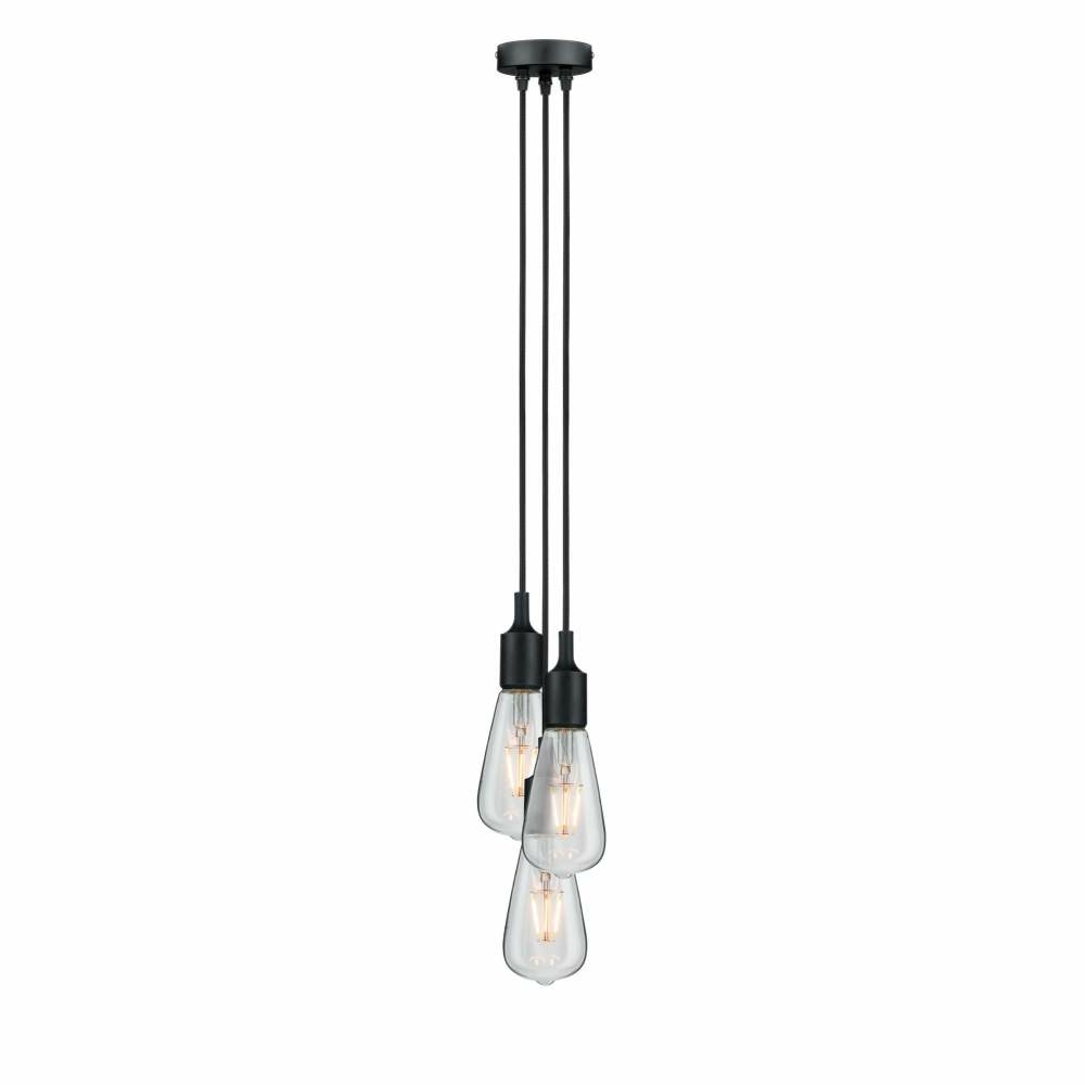 3x60W 50382 Paulmann | max. Neordic Schwarz Lampen1a E27 Ketil dimmbar Pendelleuchte