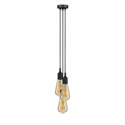 Neordic Pendelleuchte Ketil E27 max. 3x60W Schwarz dimmbar Silikon/Metall 3-flammig