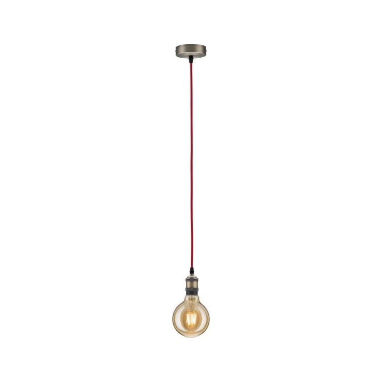 Paulmann Neordic Pendelleuchte Eldar E27 max. 60W Rot/Nickel gebürstet dimmbar Metall