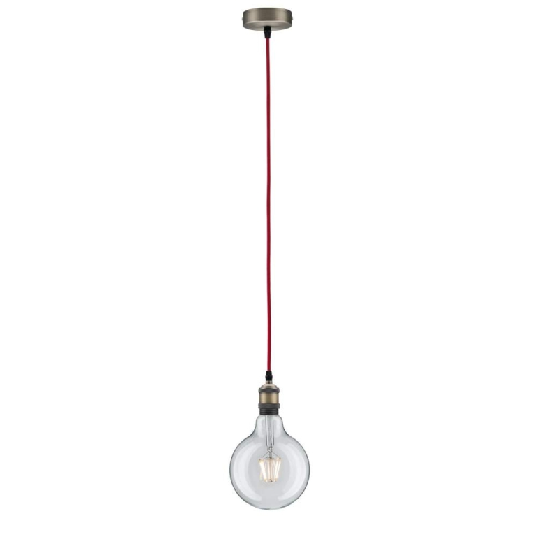 Paulmann Neordic Pendelleuchte Eldar E27 max. 60W Rot/Nickel gebürstet dimmbar Metall