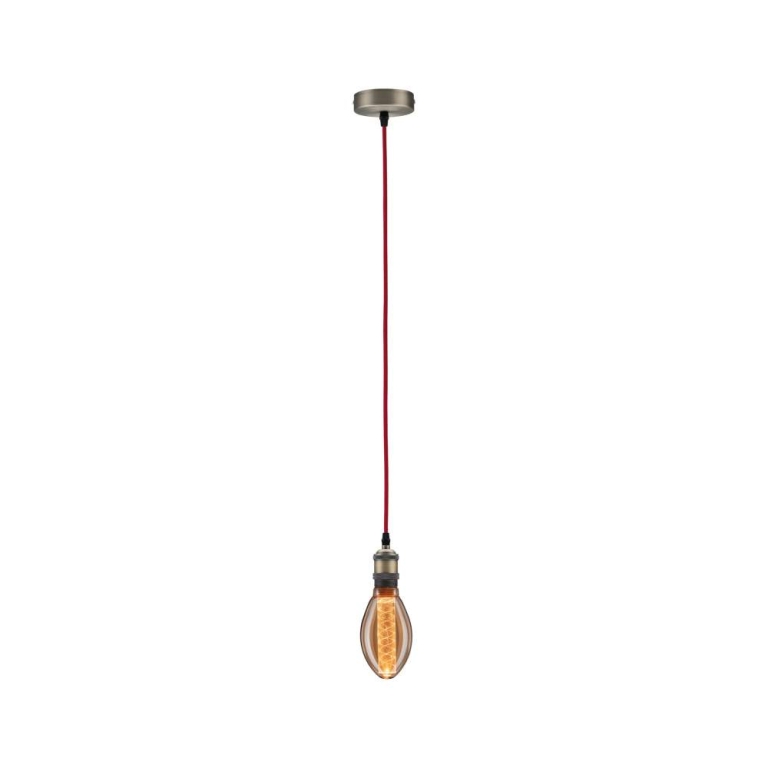 Paulmann Neordic Pendelleuchte Eldar E27 max. 60W Rot/Nickel gebürstet dimmbar Metall