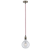 Neordic Pendelleuchte Eldar E27 max. 60W Rot/Nickel gebürstet dimmbar Metall