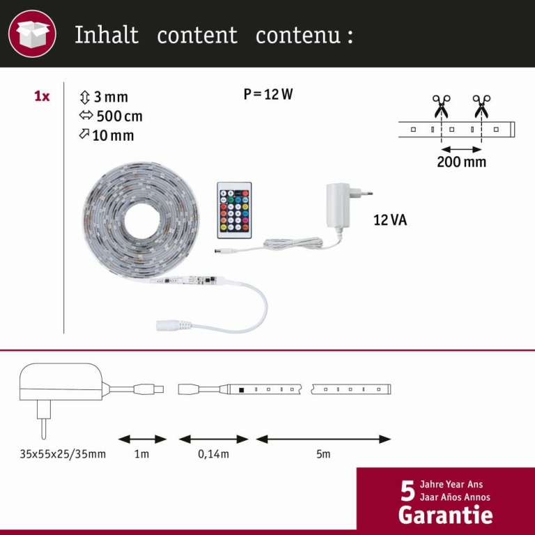 Paulmann SimpLED Motion Set 5m 10W RGB beschichtet