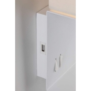 Wandleuchte Leseleuchte Merani grau/weiß mit Ablage Flexarm USB-Anschluß