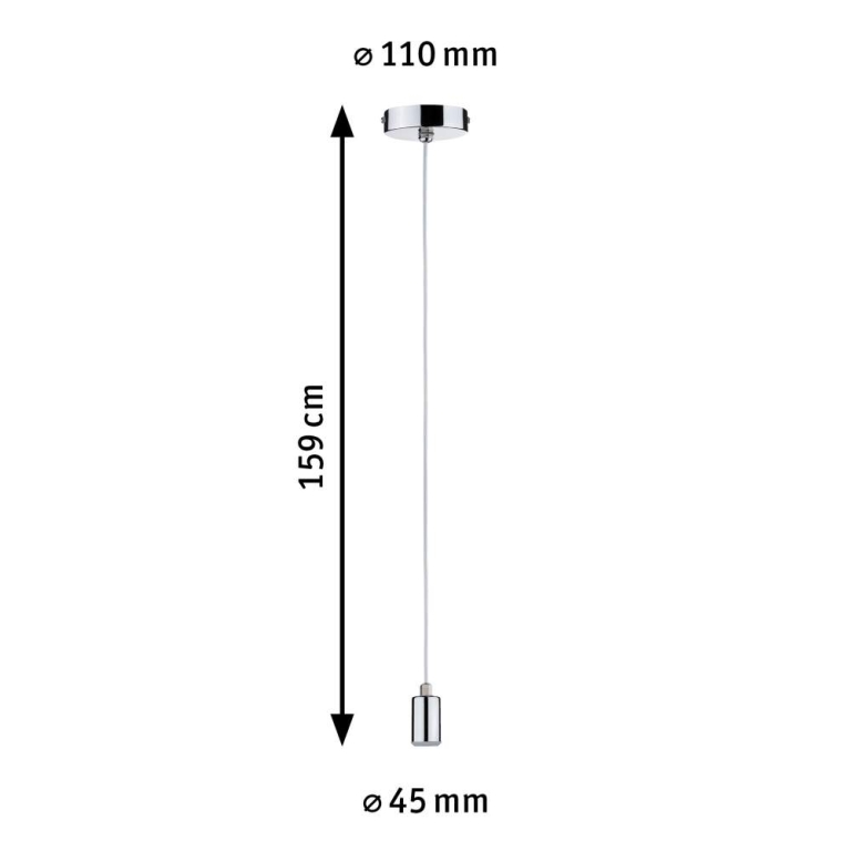 Paulmann Pendelleuchte Larus IP44 E27 max. 60W Chrom dimmbar