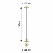 Neordic Pendelleuchte Stian E27 max. 60W Messing gebürstet dimmbar Metall