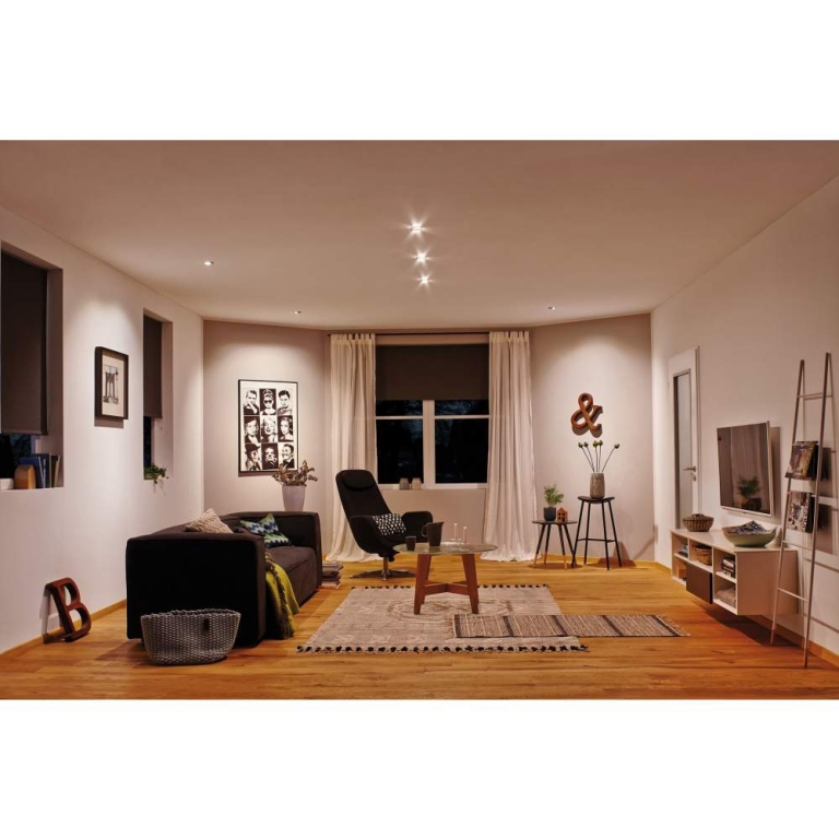 Paulmann SmartHome Zigbee LED Einbauleuchte Nova Plus 3er Set schwenkbar rund 84mm 50° Coin 3x6W 3x460lm 230V 2700K Eisen gebürstet