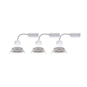 SmartHome Zigbee LED Einbauleuchte Nova Plus 3er Set schwenkbar rund 84mm 50° Coin 3x6W 3x460lm 230V 2700K Eisen gebürstet