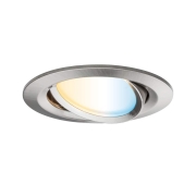 SmartHome Zigbee LED Einbauleuchte Nova Plus schwenkbar rund 84mm 50° Coin 6W 470lm 230V Tunable White Eisen gebürstet