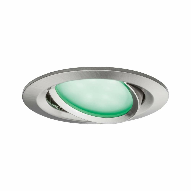 Paulmann SmartHome Zigbee LED Einbauleuchte Nova Plus 3er Set schwenkbar rund 84mm 50° Coin 3x2,5W 3x85lm 230V RGBW Eisen gebürstet