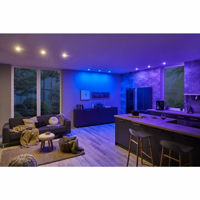 Paulmann SmartHome Zigbee LED Einbauleuchte Nova Plus 3er Set schwenkbar rund 84mm 50° Coin 3x2,5W 3x85lm 230V RGBW Eisen gebürstet