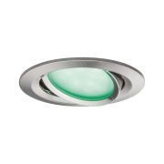 SmartHome Zigbee LED Einbauleuchte Nova Plus 3er Set schwenkbar rund 84mm 50° Coin 3x2,5W 3x85lm 230V RGBW Eisen gebürstet