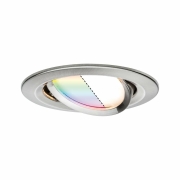 SmartHome Zigbee LED Einbauleuchte Nova Plus 3er Set schwenkbar rund 84mm 50° Coin 3x2,5W 3x85lm 230V RGBW Eisen gebürstet