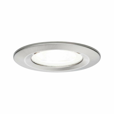 Paulmann LED Einbauleuchte Nova Einzelleuchte rund 1x6.5W IP44 GU10 Eisen gebürstet 230V 4000K